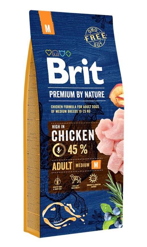 Brit Premium Adult Medium M корм для собак средних пород с курицей 15 кг